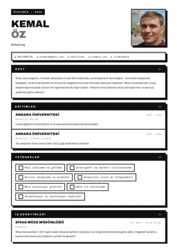 Arkeolog Cv Örnekleri cv indir